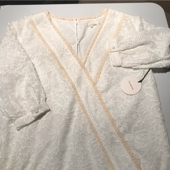 NWT Tularosa Bailey Tunic Mini Dress in Lace White and Cream Size XS - Picture 5 of 10
